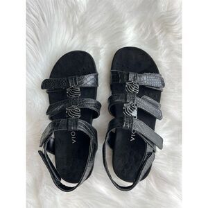 Vionic Amber Women's Strappy Sandals Black Size 6 Casual Summer